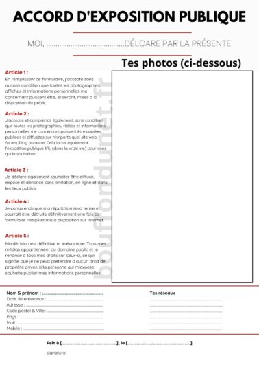 Accord d'exposition publique
